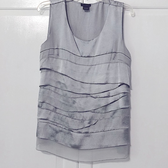 NWOT Nue Options Ice Blue Tiered Sleeveless Top - Picture 1 of 10